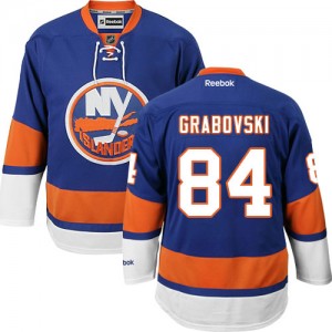 Reebok New York Islanders 84 Men's Mikhail Grabovski Authentic Royal Blue Home NHL Jersey