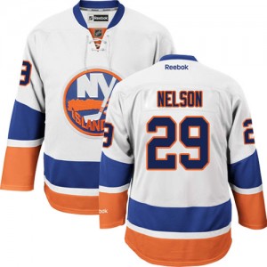 Reebok New York Islanders 29 Men's Brock Nelson Authentic White Away NHL Jersey