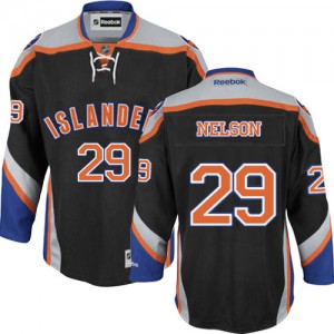 Reebok New York Islanders 29 Men's Brock Nelson Authentic Black Third NHL Jersey