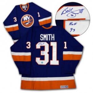 CCM New York Islanders 31 Men's Billy Smith Authentic Royal Blue Throwback NHL Jersey