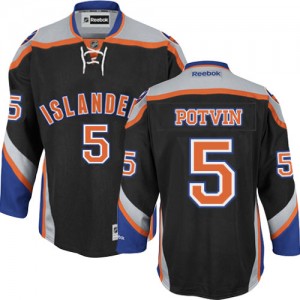 Reebok New York Islanders 5 Men's Denis Potvin Premier Black Third NHL Jersey