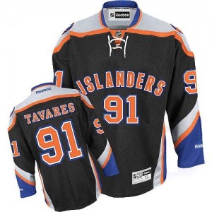 Reebok New York Islanders 91 Men's John Tavares Authentic Black Third NHL Jersey