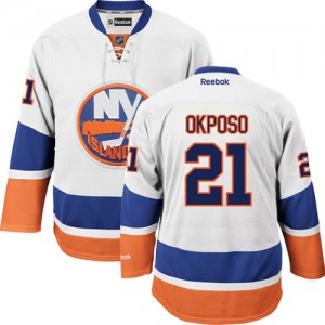 Reebok New York Islanders 21 Men's Kyle Okposo Premier White Away NHL Jersey
