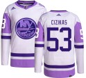 Adidas New York Islanders Men's Casey Cizikas Authentic Hockey Fights Cancer NHL Jersey