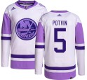 Adidas New York Islanders Men's Denis Potvin Authentic Hockey Fights Cancer NHL Jersey