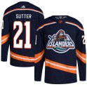 Adidas New York Islanders Men's Brent Sutter Authentic Navy Reverse Retro 2.0 NHL Jersey