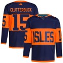 Adidas New York Islanders Men's Cal Clutterbuck Authentic Navy 2024 Stadium Series Primegreen NHL Jersey