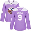 Adidas New York Islanders Women's Clark Gillies Authentic Purple Fights Cancer Practice NHL Jersey