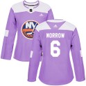 Adidas New York Islanders Women's Ken Morrow Authentic Purple Fights Cancer Practice NHL Jersey