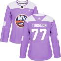 Adidas New York Islanders Women's Pierre Turgeon Authentic Purple Fights Cancer Practice NHL Jersey