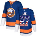 Adidas New York Islanders Men's Anders Lee Authentic Royal Blue USA Flag Fashion NHL Jersey