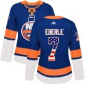 Adidas New York Islanders Women's Jordan Eberle Authentic Royal Blue USA Flag Fashion NHL Jersey
