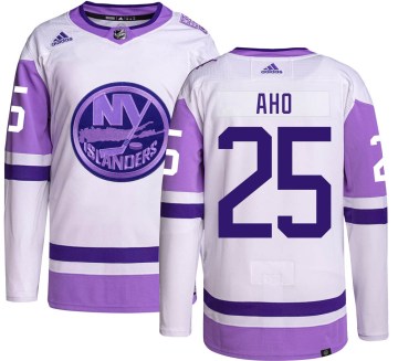 Adidas New York Islanders Men's Sebastian Aho Authentic Hockey Fights Cancer NHL Jersey