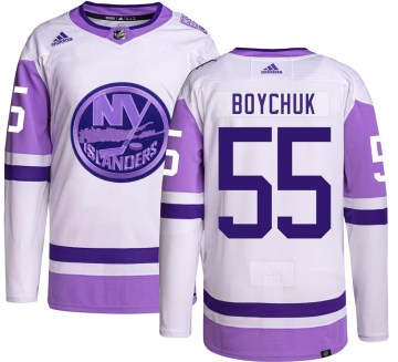 Adidas New York Islanders Men's Johnny Boychuk Authentic Hockey Fights Cancer NHL Jersey