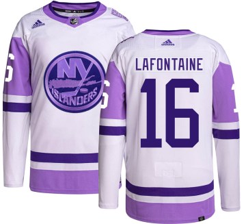 Adidas New York Islanders Men's Pat LaFontaine Authentic Hockey Fights Cancer NHL Jersey