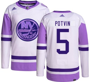 Adidas New York Islanders Men's Denis Potvin Authentic Hockey Fights Cancer NHL Jersey
