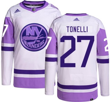 Adidas New York Islanders Men's John Tonelli Authentic Hockey Fights Cancer NHL Jersey