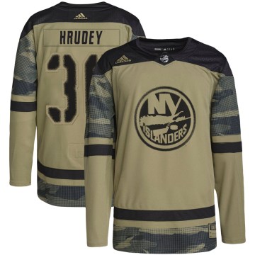 Adidas New York Islanders Youth Kelly Hrudey Authentic Camo Military Appreciation Practice NHL Jersey