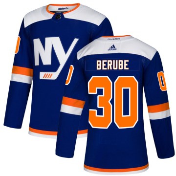 Adidas New York Islanders Men's Jean-Francois Berube Authentic Blue Alternate NHL Jersey