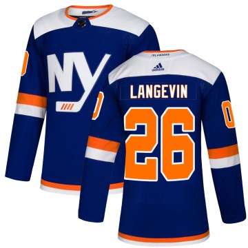 Adidas New York Islanders Youth Dave Langevin Authentic Blue Alternate NHL Jersey