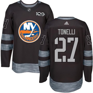 New York Islanders Men's John Tonelli Authentic Black 1917-2017 100th Anniversary NHL Jersey