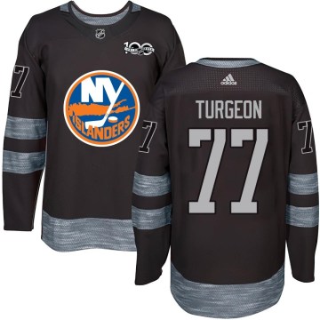 New York Islanders Men's Pierre Turgeon Authentic Black 1917-2017 100th Anniversary NHL Jersey