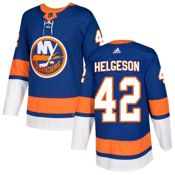 Adidas New York Islanders Men's Seth Helgeson Authentic Royal Home NHL Jersey