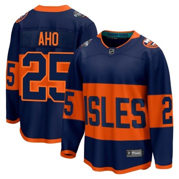 Fanatics Branded New York Islanders Men's Sebastian Aho Breakaway Navy 2024 Stadium Series NHL Jersey