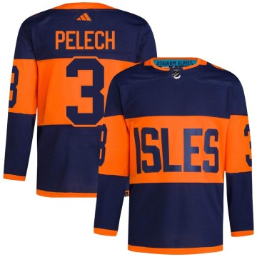 Adidas New York Islanders Men's Adam Pelech Authentic Navy 2024 Stadium Series Primegreen NHL Jersey