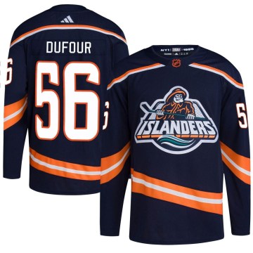 Adidas New York Islanders Youth William Dufour Authentic Navy Reverse Retro 2.0 NHL Jersey