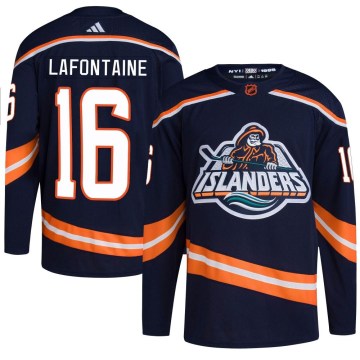 Adidas New York Islanders Youth Pat LaFontaine Authentic Navy Reverse Retro 2.0 NHL Jersey