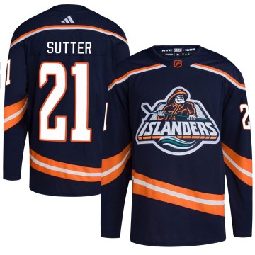 Adidas New York Islanders Youth Brent Sutter Authentic Navy Reverse Retro 2.0 NHL Jersey