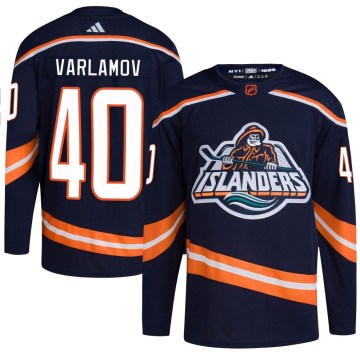 Adidas New York Islanders Youth Semyon Varlamov Authentic Navy Reverse Retro 2.0 NHL Jersey