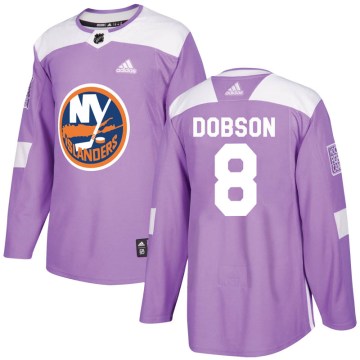 Adidas New York Islanders Youth Noah Dobson Authentic Purple Fights Cancer Practice NHL Jersey