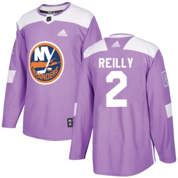Adidas New York Islanders Youth Mike Reilly Authentic Purple Fights Cancer Practice NHL Jersey