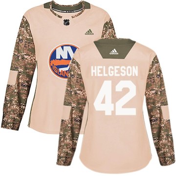 Adidas New York Islanders Women's Seth Helgeson Authentic Camo Veterans Day Practice NHL Jersey