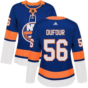 Adidas New York Islanders Women's William Dufour Authentic Royal Home NHL Jersey