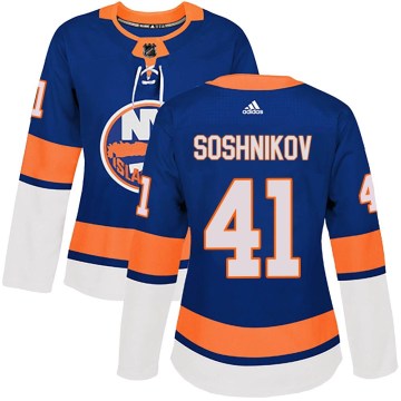 Adidas New York Islanders Women's Nikita Soshnikov Authentic Royal Home NHL Jersey