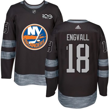 New York Islanders Youth Pierre Engvall Authentic Black 1917-2017 100th Anniversary NHL Jersey
