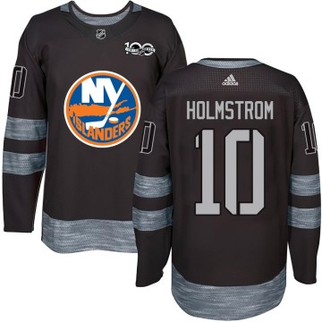 New York Islanders Youth Simon Holmstrom Authentic Black 1917-2017 100th Anniversary NHL Jersey