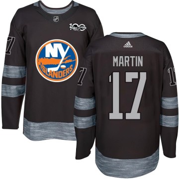 New York Islanders Youth Matt Martin Authentic Black 1917-2017 100th Anniversary NHL Jersey