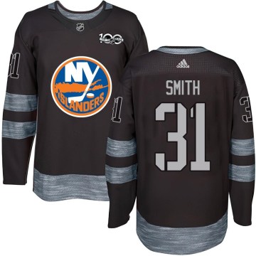 New York Islanders Youth Billy Smith Authentic Black 1917-2017 100th Anniversary NHL Jersey