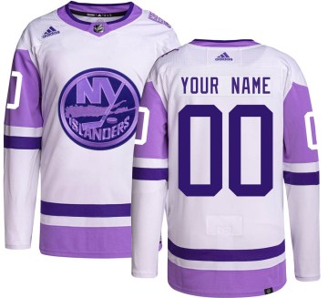 Adidas New York Islanders Youth Custom Authentic Custom Hockey Fights Cancer NHL Jersey