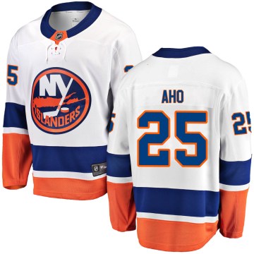 Fanatics Branded New York Islanders Youth Sebastian Aho Breakaway White Away NHL Jersey