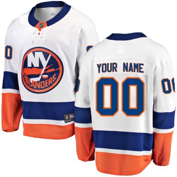 Fanatics Branded New York Islanders Youth Custom Breakaway White Custom Away NHL Jersey