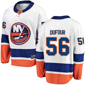 Fanatics Branded New York Islanders Youth William Dufour Breakaway White Away NHL Jersey