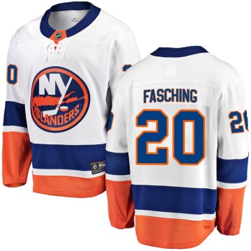 Fanatics Branded New York Islanders Youth Hudson Fasching Breakaway White Away NHL Jersey