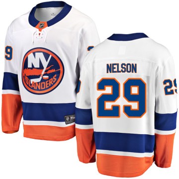 Fanatics Branded New York Islanders Youth Brock Nelson Breakaway White Away NHL Jersey