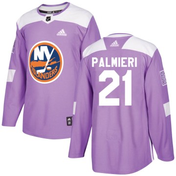 Adidas New York Islanders Men's Kyle Palmieri Authentic Purple Fights Cancer Practice NHL Jersey